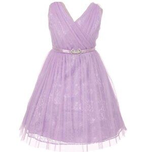 Little Girls Sleeveless VNeck Easter Wedding Party Birthday Flower Girl Dress